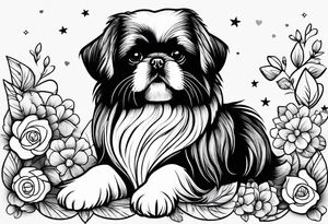 A mixed breed Pekingese and Shih-Tzu dog. tattoo idea