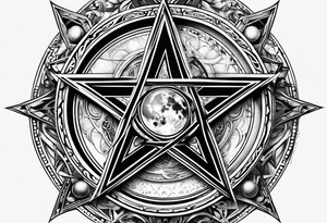 Pentagram eclipse tattoo idea