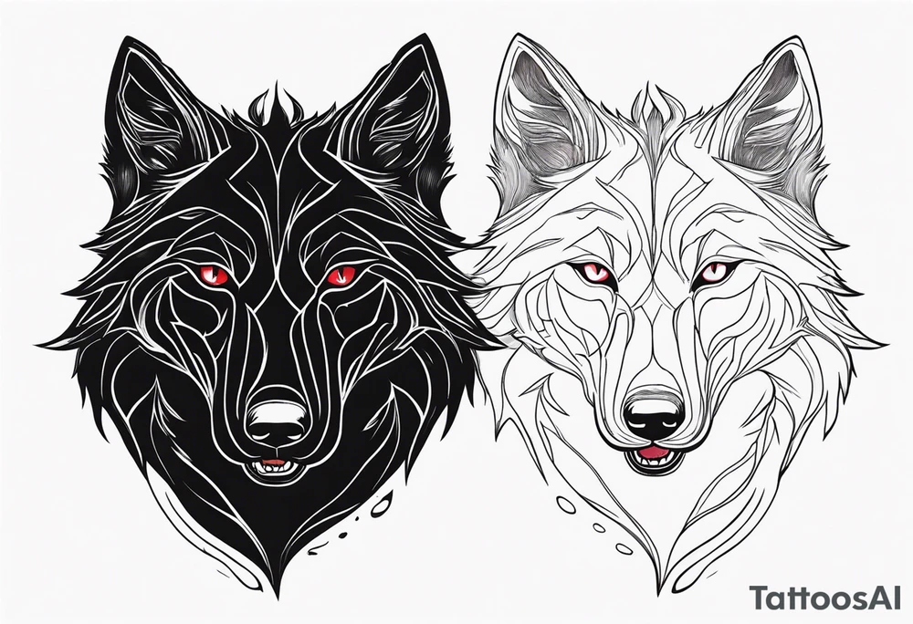 black wolf with blood in mouth tattoo idea