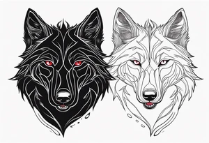 black wolf with blood in mouth tattoo idea