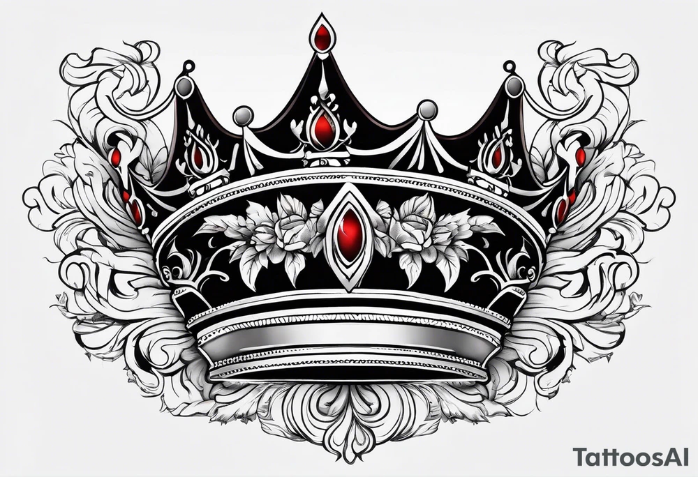 Crown with gemini symbol tattoo idea
