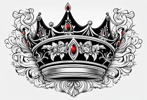 Crown with gemini symbol tattoo idea