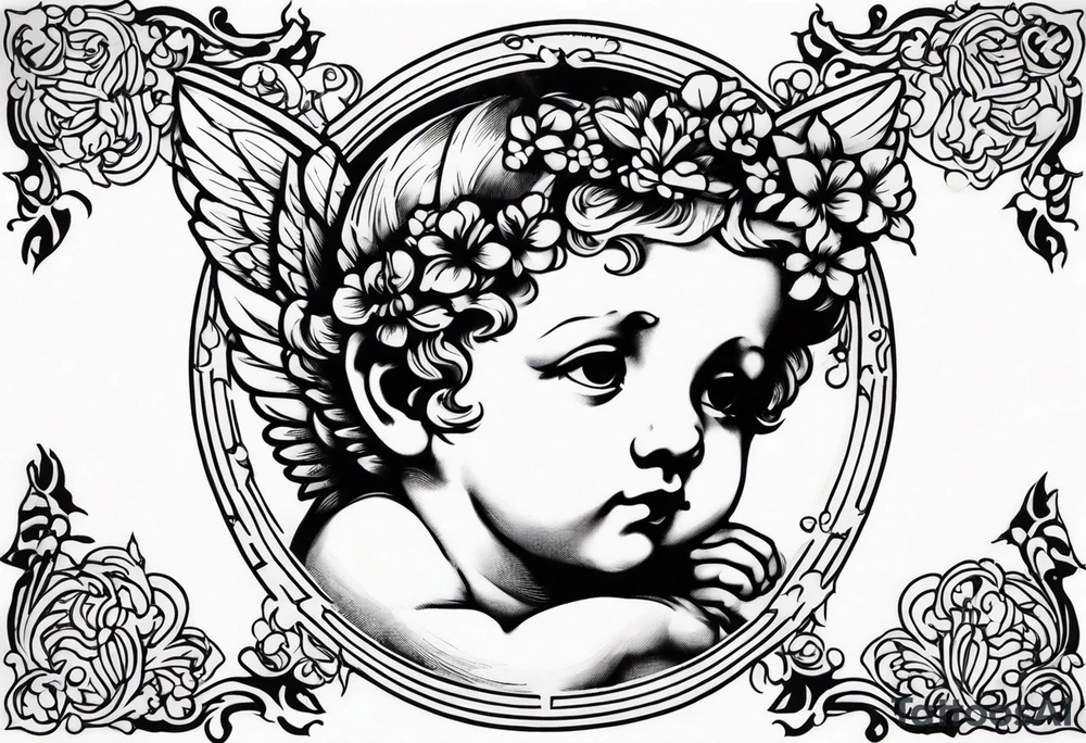 putto, no background tattoo idea