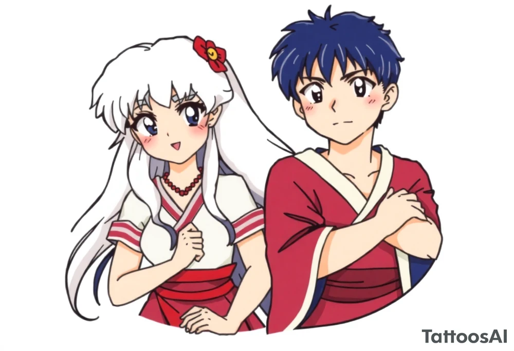 Please create an Inuyasha and Kagome 
tattoo tattoo idea