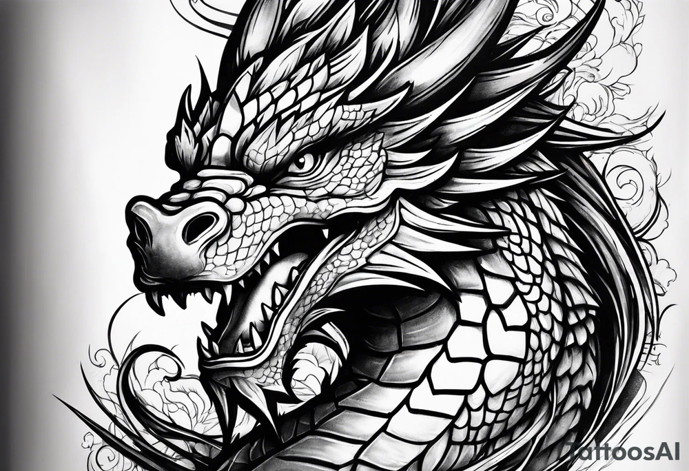 Gym dragon logo tattoo idea