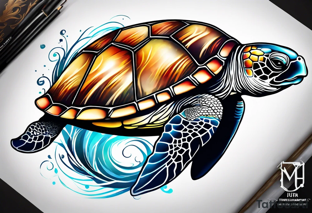 Turtle, manatee, dolphin tattoo idea