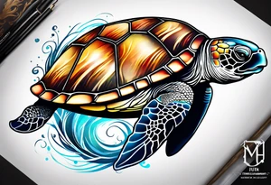 Turtle, manatee, dolphin tattoo idea
