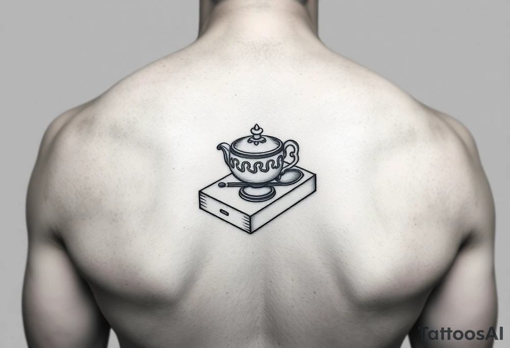 Old school hotel matchbook with fine china on the cover tattoo idea