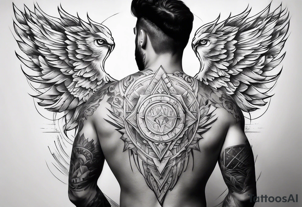 Lighting bolt across the whole back tattoo idea