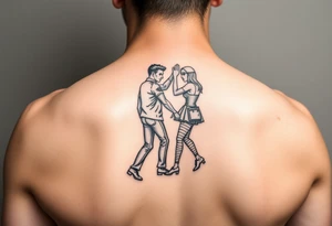 C3p0 american traditional punk rock two stepping tattoo idea