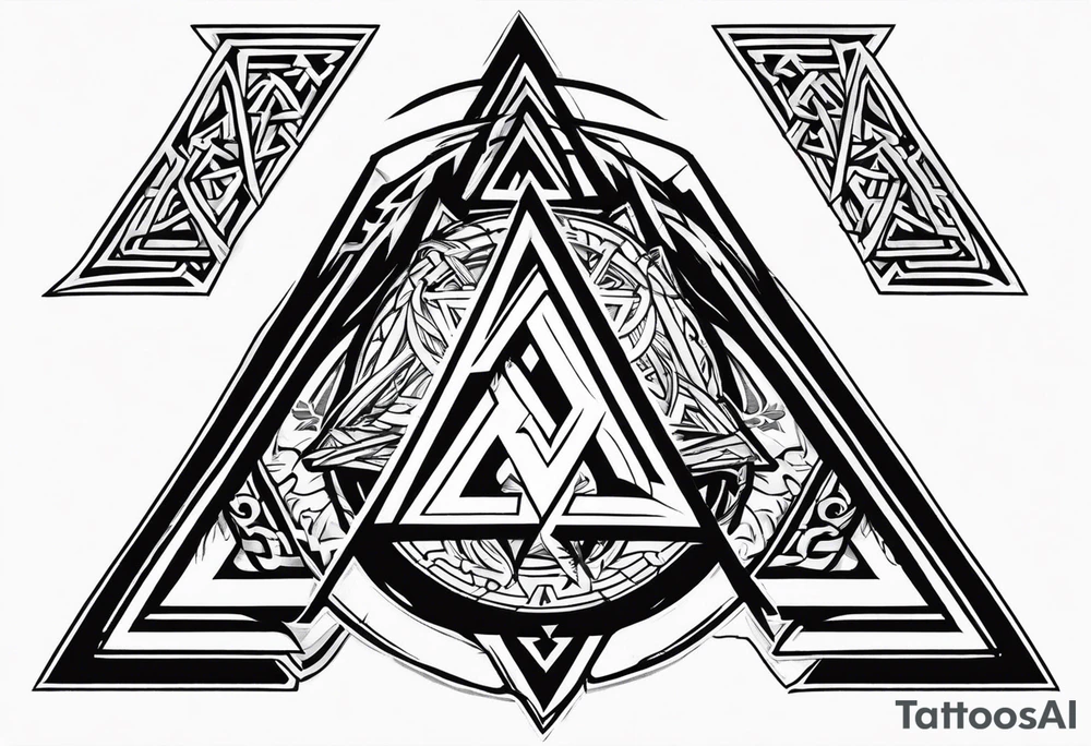 Valhalla sword shield valknut tattoo idea
