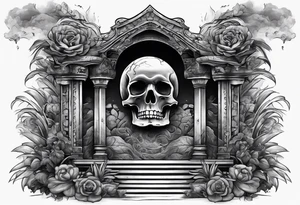 Tomb with smoke tattoo idea