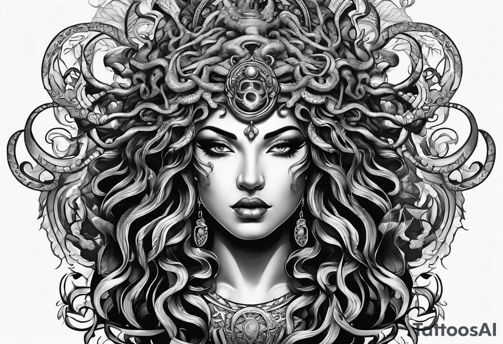Black medusa tattoo idea