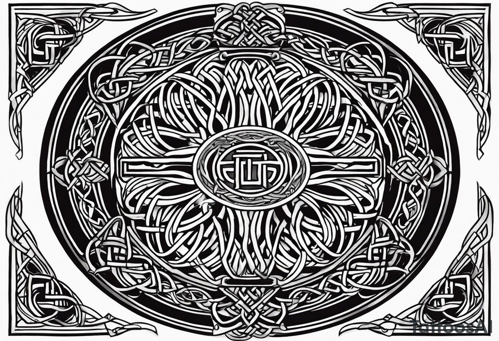 Munro emblem with Celtic knots tattoo idea