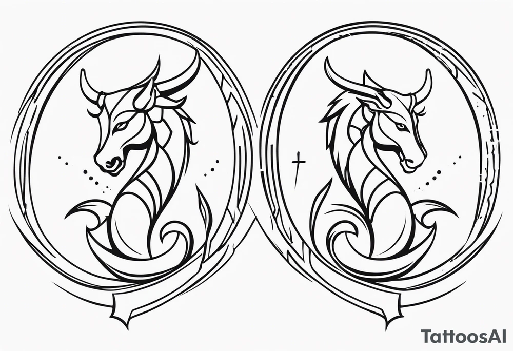 Scorpio and Leo mix  for couple tattoo idea