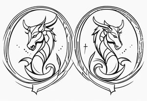 Scorpio and Leo mix  for couple tattoo idea