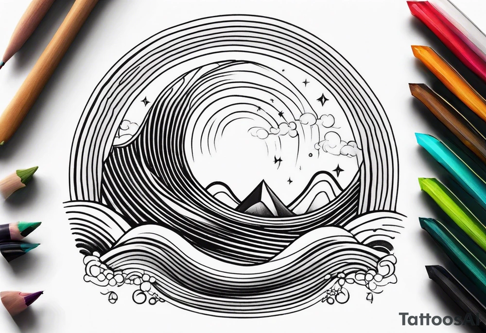 wave diffraction phenomena tattoo idea