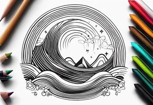 wave diffraction phenomena tattoo idea