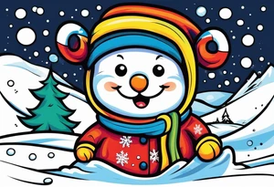 Playing in the snow tattoo idea