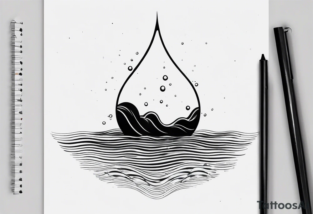 water drop falling into ocean tattoo idea