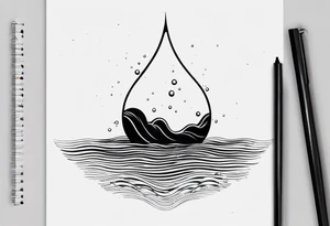 water drop falling into ocean tattoo idea