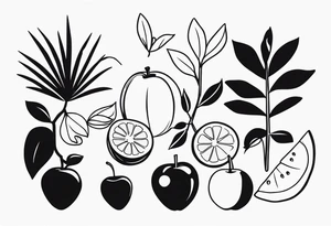 plants WITH FRUIT tattoo idea