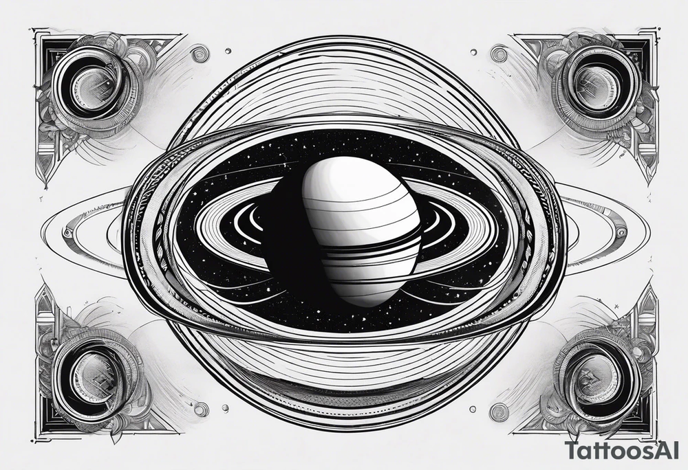 Saturn with the rings made of infinity symbols tattoo idea