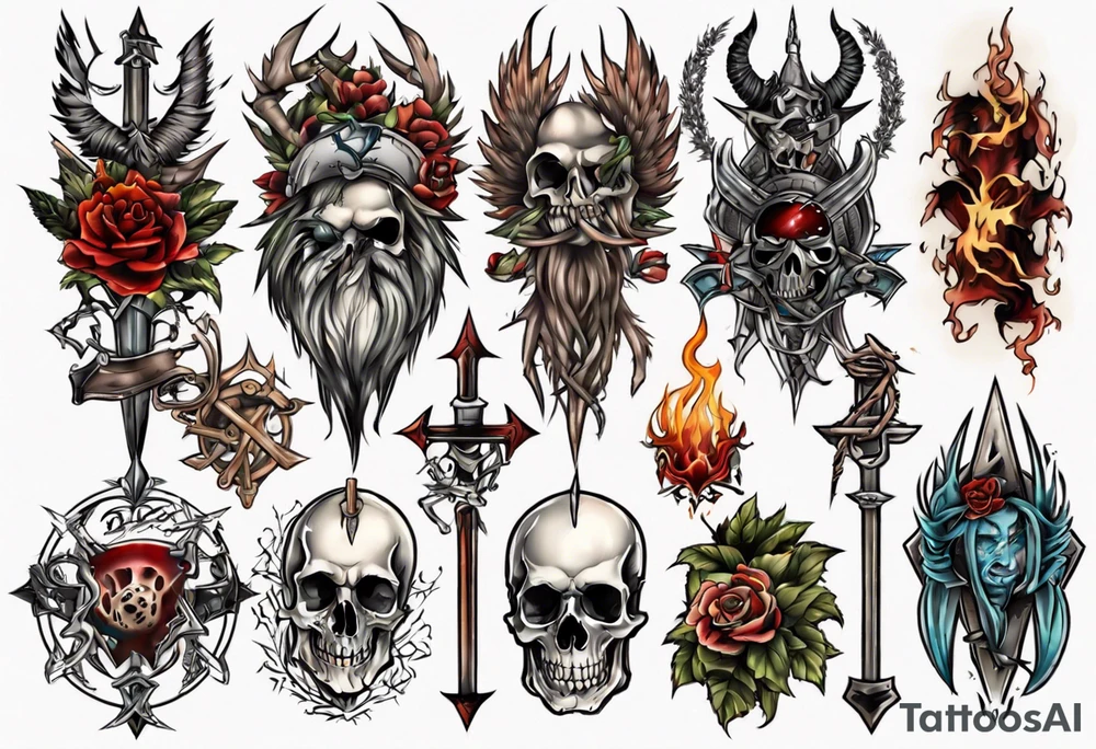 vertical heathen tattoo idea