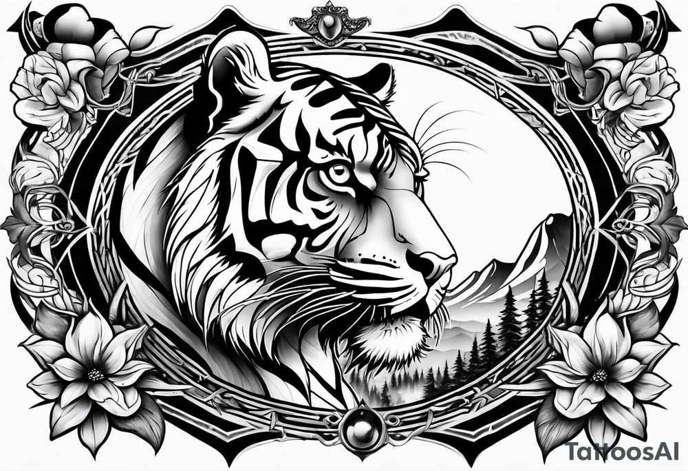 tiger mountain tattoo idea