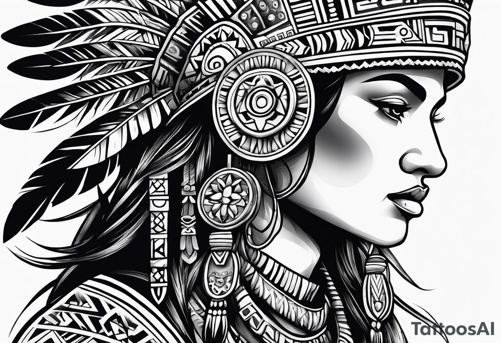 aztec theme tattoo idea