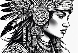 aztec theme tattoo idea