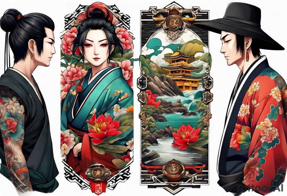 The name Nakama painted vertically, in Shôdo style. tattoo idea