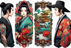 The name Nakama painted vertically, in Shôdo style. tattoo idea