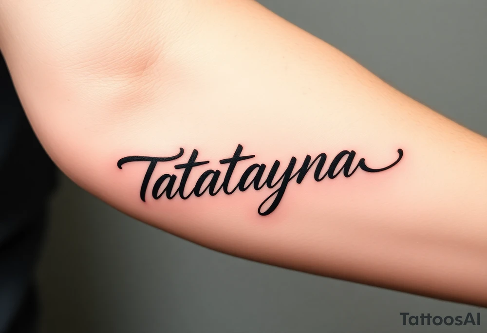 Tatayana name tattoo for a father tattoo idea
