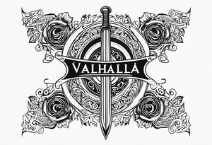 Valhalla sword  fire tattoo idea