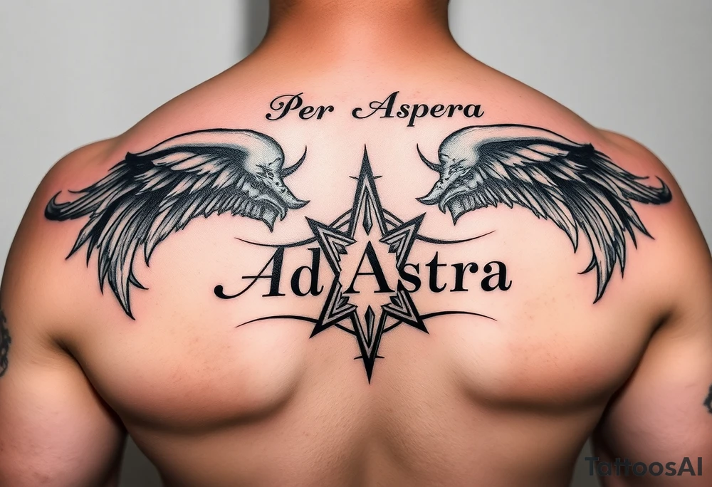 Center "Ad Astra" under "Per Aspera" tattoo idea