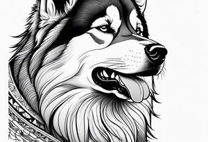 Half malamute tattoo idea