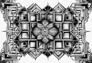 Fractal auto similar squares tattoo idea