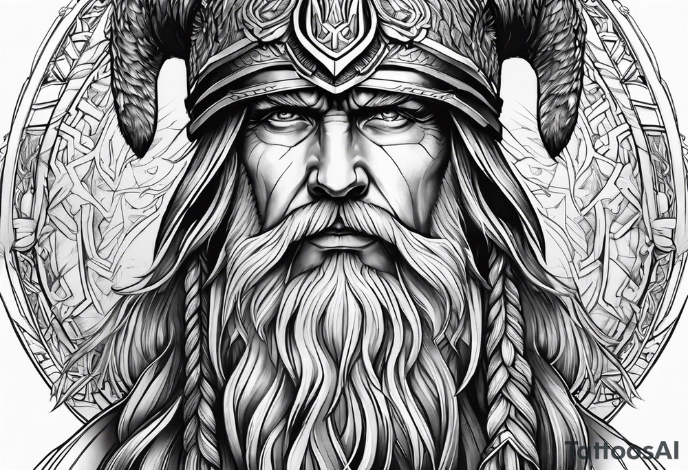 odin face no helmet tattoo idea