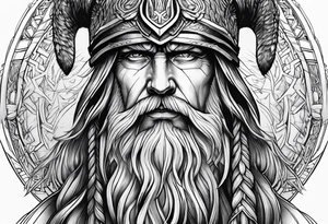 odin face no helmet tattoo idea