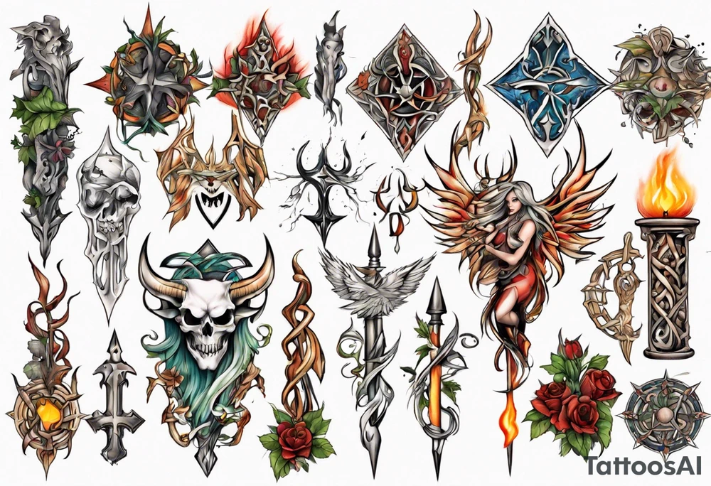 pagan vertical tattoo idea
