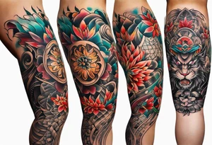 leg tattoo, full leg tattoo idea