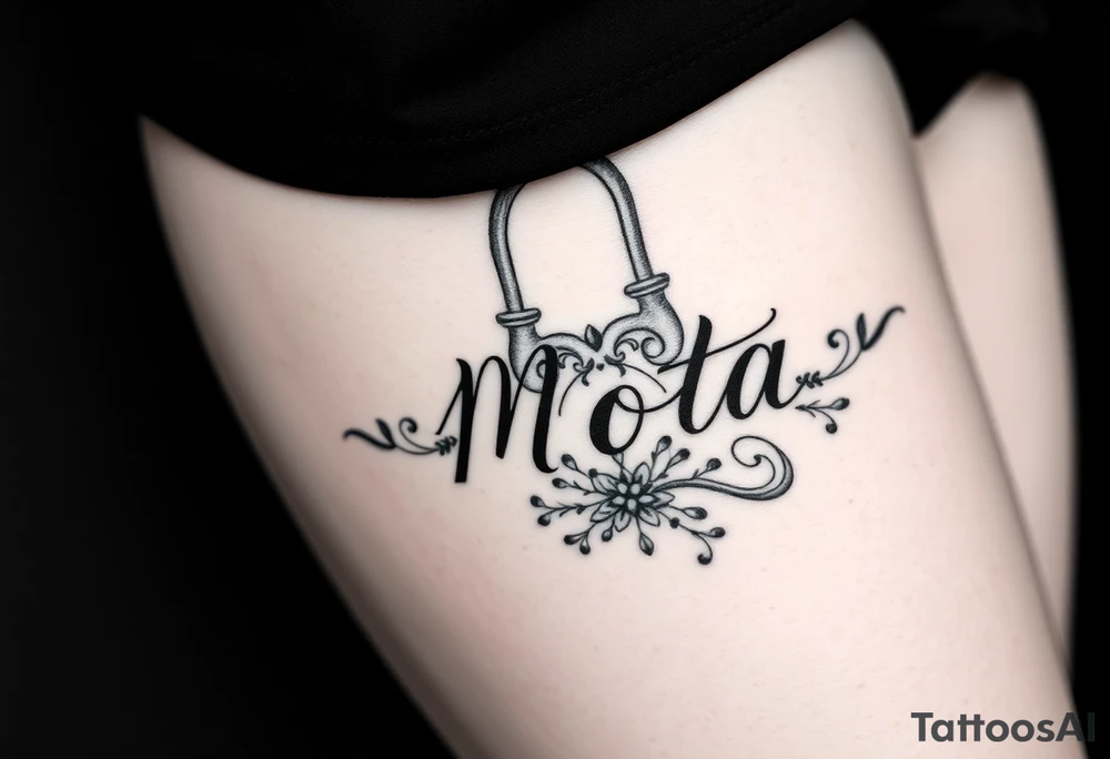 A lock with the name Mota tattoo idea