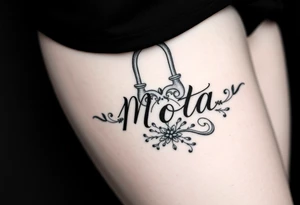 A lock with the name Mota tattoo idea
