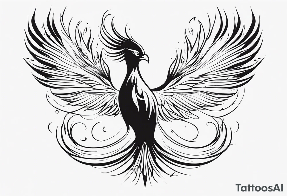 The phoenix enveloped in flames, tattoo idea