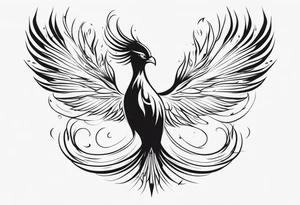 The phoenix enveloped in flames, tattoo idea