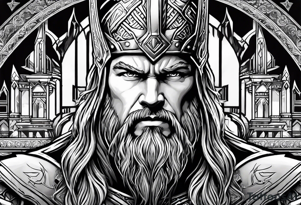 Thor with an Atheist "A" in the background tattoo idea