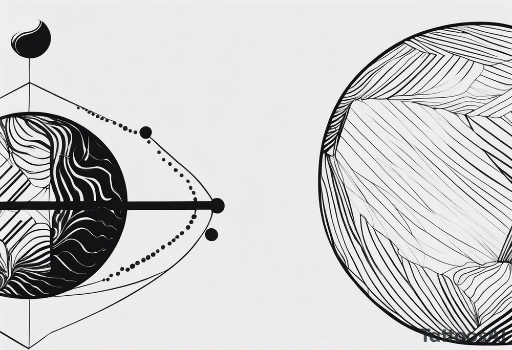 Sisyphus minimal line and dot tattoo design tattoo idea