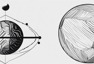 Sisyphus minimal line and dot tattoo design tattoo idea
