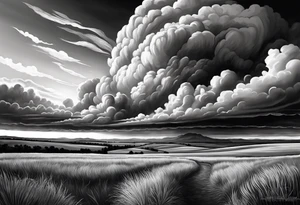 beautiful supercell cloud in vast open Texas lands tattoo idea